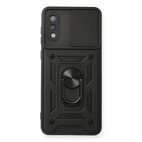 Galaxy A02 K�l�f Pars Lens Y�z�kl� Silikon - Siyah