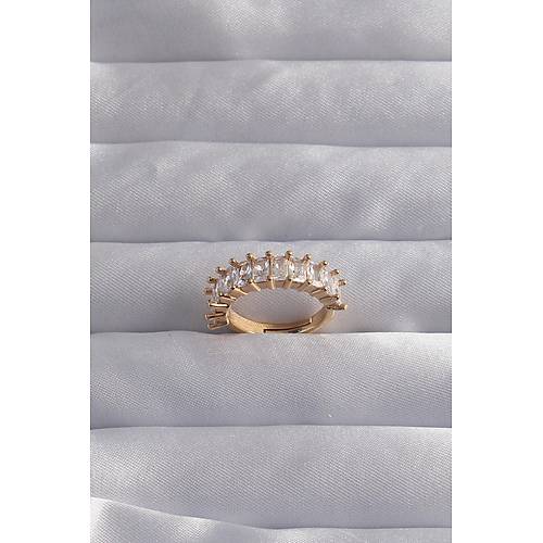 Pirin� Ayarlamal� Gold Renk Baget Ta�l� Su Yolu Y�z�k