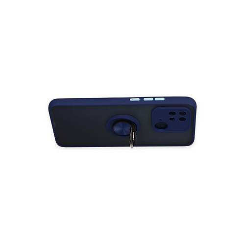 Redmi 10C K�l�f Montreal Y�z�kl� Silikon Kapak - Lacivert