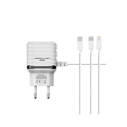C33 H�zl� �arj Cihaz� 3in1 (Dahili Lightning Kablo iphone Uyumlulu)