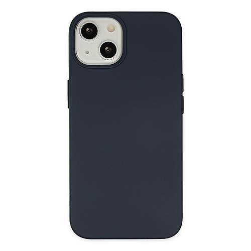 iPhone 14 K�l�f Nano i�i Kadife Silikon - Lacivert