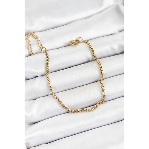 316L �elik Gold Renk �rg� Burgu Zincir Erkek Bileklik