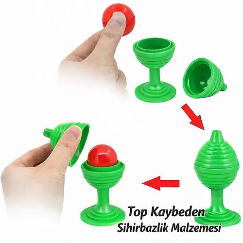 Ye�il Renk Sihirli Kupa Top Kaybetme Oyunu 7 cm