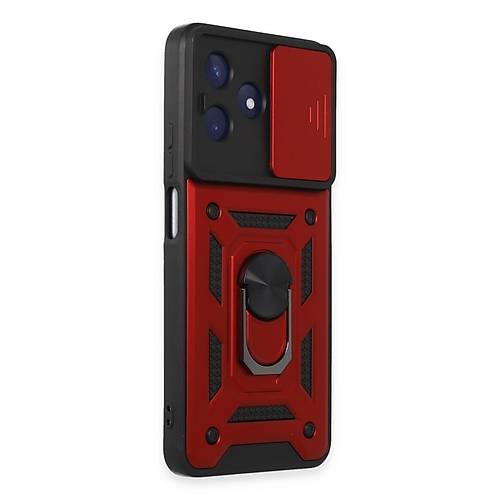 Realme C53 K�l�f Pars Lens Y�z�kl� Silikon - K�rm�z�