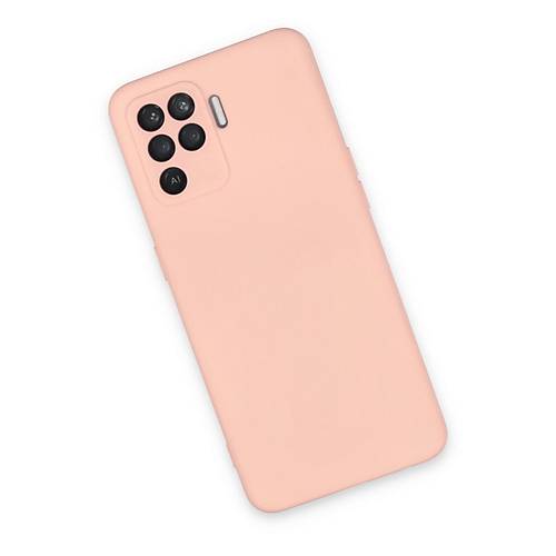 Reno 5 Lite K�l�f Nano i�i Kadife Silikon - Pudra