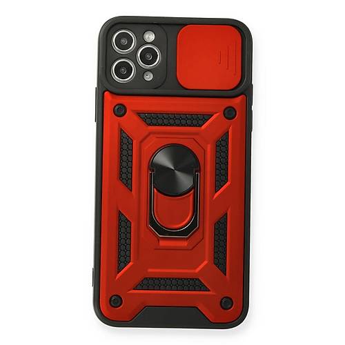 iPhone 11 Pro Max K�l�f Pars Lens Y�z�kl� Silikon - K�rm�z�