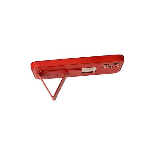 iPhone 12 Pro K�l�f Coco Deri Standl� Kapak - K�rm�z�