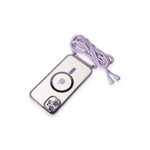 iPhone 11 K�l�f Divo Lazer Ask�l� Magsafe Kapak - Lila