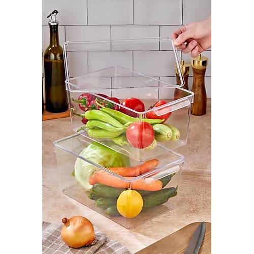 2 Li Kapakl� Buzdolab� Organizeri & Buzdolab� D�zenleyici 6 lt