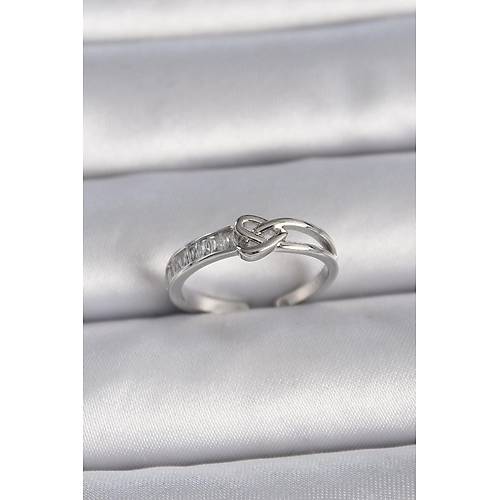 Pirin� G�m�� Renk Ayarlanabilir Zirkon Ta�l� D���m Kalp Model Kad�n Y�z�k