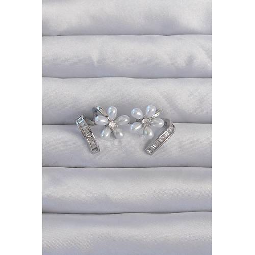 Pirin� G�m�� Renk Zirkon Ta�l� K�vr�ml� �nci �i�ek K�pe