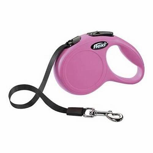 New Classic Otomatik �erit K�pek Gezdirme Tasmas� XSmall 3 Mt Pembe