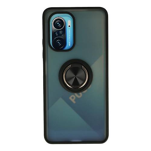 Redmi K40 K�l�f Montreal Y�z�kl� Silikon Kapak - Siyah