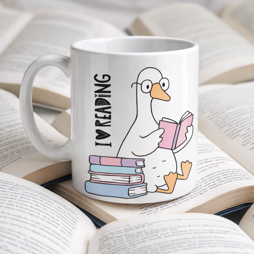 I Love Reading Yaz�l� Kupa Model 210 Kitap Temal� Tasar�m Seramik Kahve Kupas� Kitap Severlere Hediye