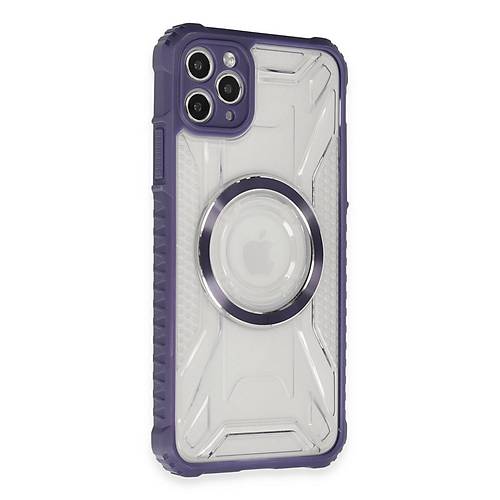 iPhone 11 Pro Max K�l�f Prag Magneticsafe Kapak - Derin Mor