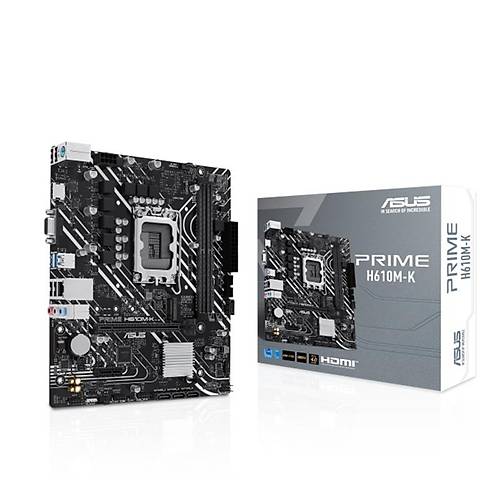 ASUS PRIME H610M-K DDR5 5600MHZ 1XVGA 1XHDMI 1XM.2 USB 3.2 MATX 1700P (12. / 13. VE 14. NES�L ��LEMC� UYUMLU)