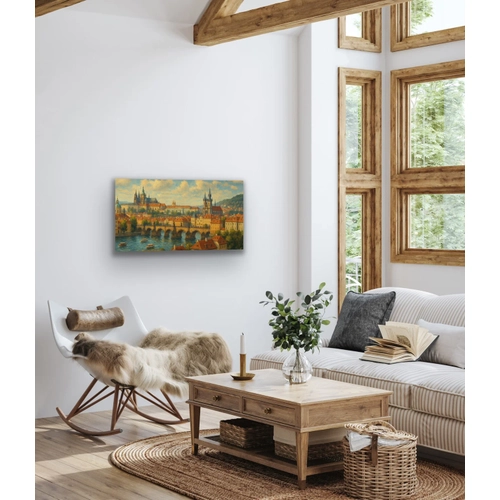 Prag �ehir Manzaras� Kanvas Tablo 60x120cm