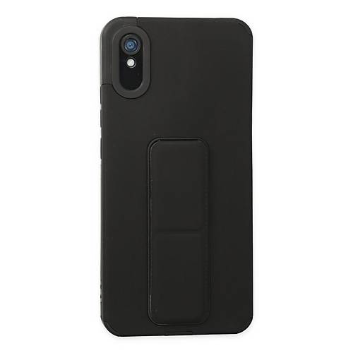 Redmi 9A K�l�f Mega Standl� Silikon - Siyah