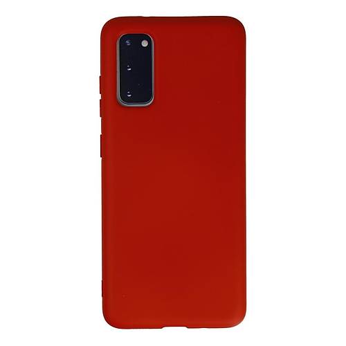 Galaxy S20 K�l�f Nano i�i Kadife Silikon - K�rm�z�