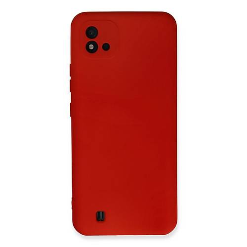 Realme C11 2021 K�l�f Nano i�i Kadife Silikon - K�rm�z�