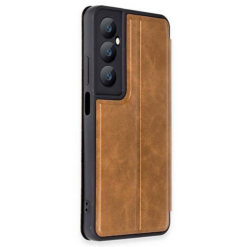 Realme C65 K�l�f Flip Cover - Taba