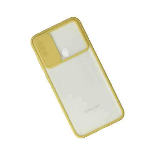 Galaxy A11 K�l�f Palm Buzlu Kamera S�rg�l� Silikon - Sar�