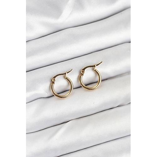 316L �elik Gold Renk 12 mm Halka Kad�n K�pe