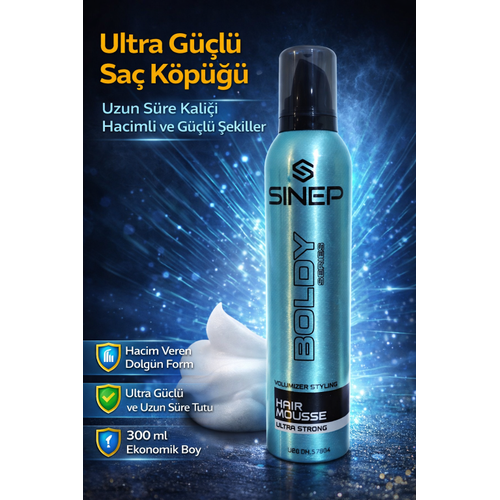 Ultra G��l� Sa� K�p��� 300 ml Vol�m Art�r�c� Uzun S�re Kal�c� Hair Mousse