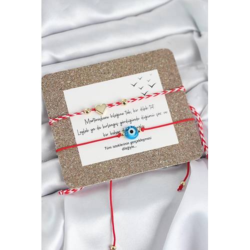 Marteni�ka Bileklik 2'li Nazar ve Kalp Model