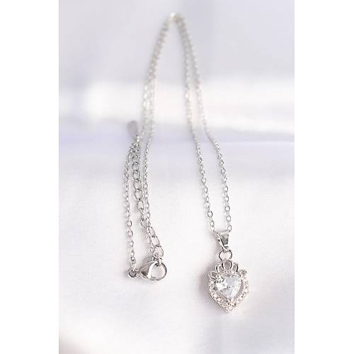 316L �elik Zincir G�m�� Renk Zirkon Ta�l� Rapunzel Kolye