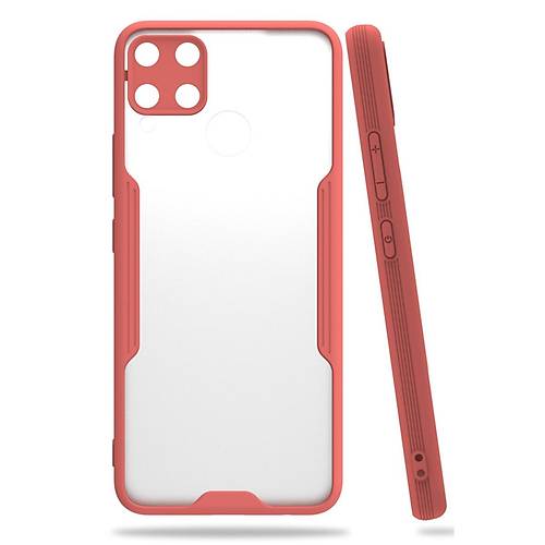 Realme C15 K�l�f Platin Silikon - Pembe