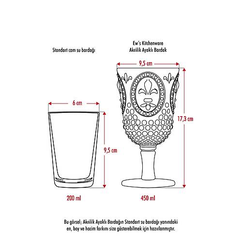 Akrilik M�rd�m 6'l� Kadeh & Su Me�rubat Kahve Yan� Barda�� 450 ml ( Cam De�ildir )
