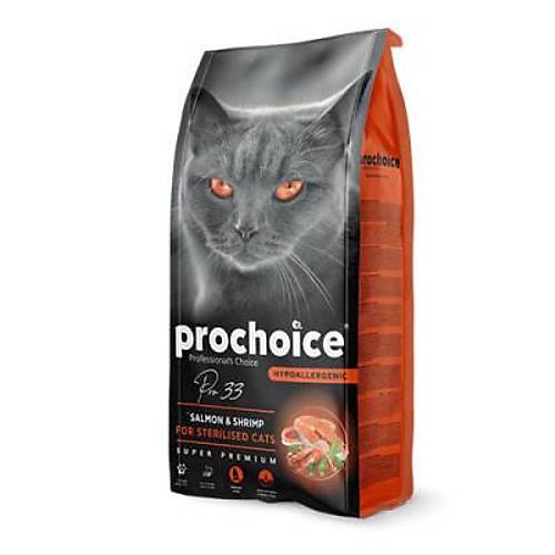 Pro 33 Adult Sterilised Salmonlu ve Karidesli K�s�rla�t�r�lm�� Kedi Mamas� 15 Kg