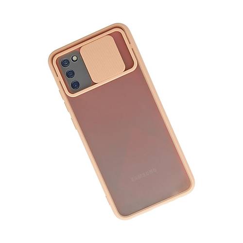 Galaxy A02S K�l�f Palm Buzlu Kamera S�rg�l� Silikon - Pembe