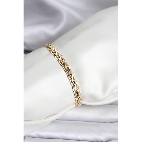 14K Gold Renk Kaplama Lazer Zincir Model CM Kad�n Bileklik