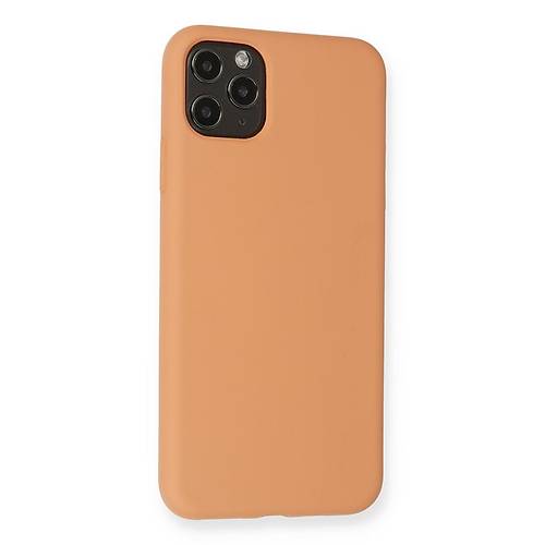 iPhone 11 Pro Max K�l�f Nano i�i Kadife Silikon - Mat Turuncu
