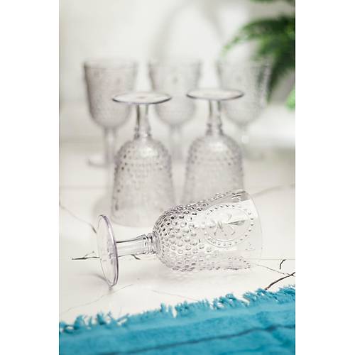 Akrilik �effaf 6'l� Kadeh & Su Me�rubat Kahve Yan� Barda�� 450 ml ( Cam De�ildir )