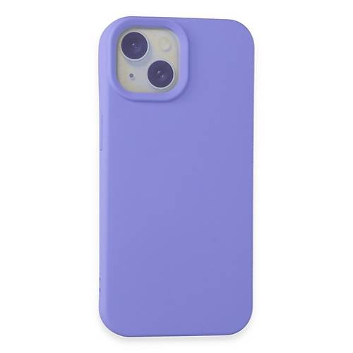 iPhone 15 K�l�f Nano i�i Kadife Silikon - Lila