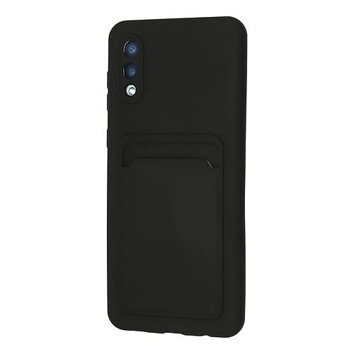 Galaxy A02 K�l�f Kelvin Kartvizitli Silikon - Siyah