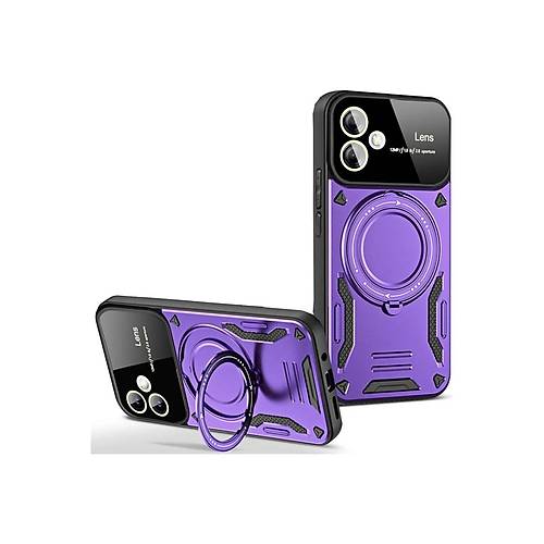 Galaxy A05 K�l�f Joy Lens Standl� Kapak - Mor