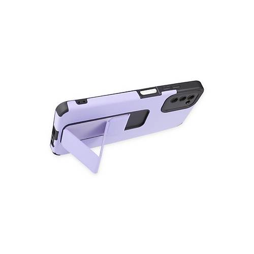 Galaxy A03S K�l�f Mega Standl� Silikon - Lila