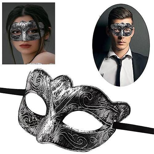 Maskeli Balo Antik Gri G�m�� Eskitilmi� Maske Balo Venedik