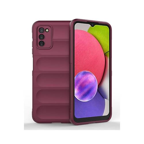 Galaxy A03S K�l�f Optimum Silikon - Bordo
