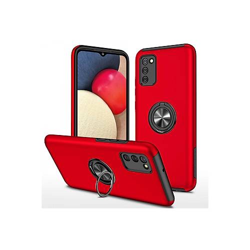 Galaxy A02S K�l�f Elit Y�z�kl� Kapak - K�rm�z�