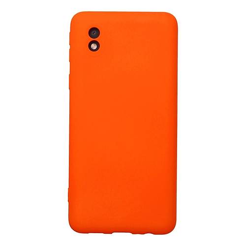Galaxy A01 Core K�l�f Nano i�i Kadife Silikon - Turuncu