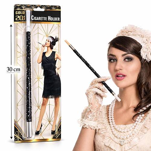 30 cm Siyah Payetli Sigara Tutaca�� � 1920�ler Gatsby Parti Aksesuar�