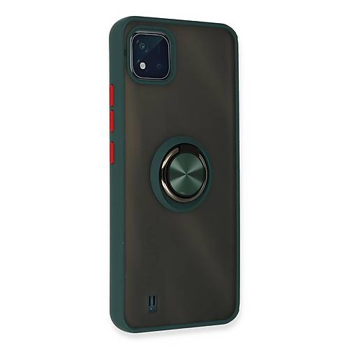Realme C11 2021 K�l�f Montreal Y�z�kl� Silikon Kapak - Ye�il