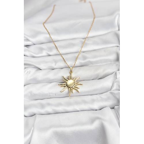 316L �elik Zincir Gold Renk G�ne� Model Kad�n Kolye