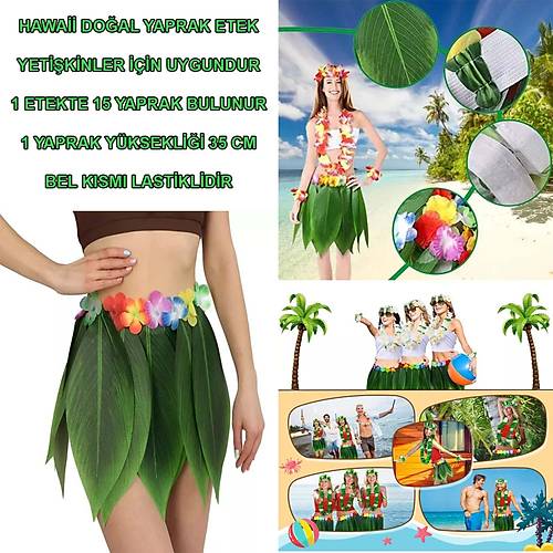 Tropikal Esintili Hawaii Yaprakl� Parti Ete�i Yeti�kin Boy