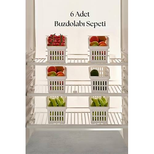 6�l� Buzdolab� Organizeri D�zenleyici �ok Ama�l� Dolap D�zenleyici Beyaz 12x30x14 cm-DNY0008-6